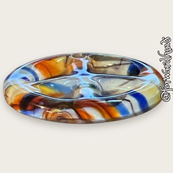 Bundle Sale 3 for $15 | Vibrant Colorful Glass Peace Pendant - Picture 7 of 10